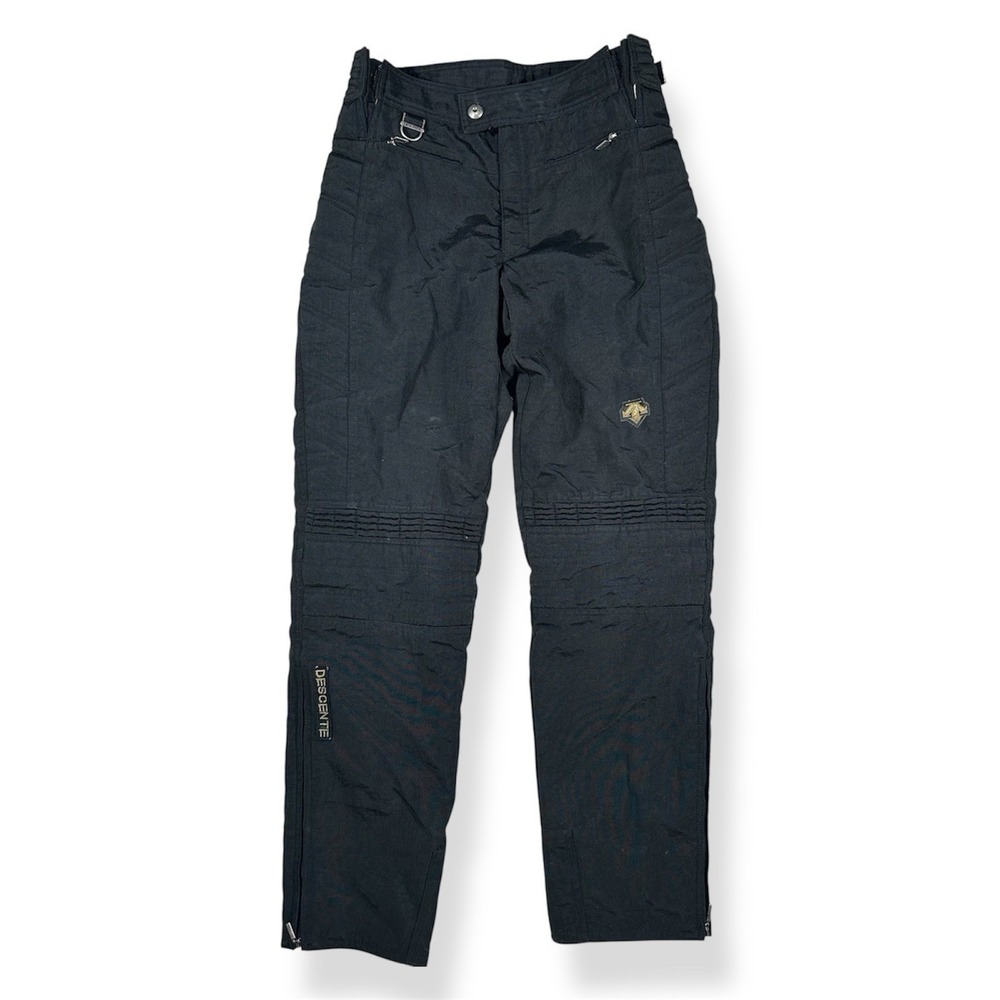 Descente Vintage Black Ski Pants Articulated Knee Snow Trousers Mens Size Small